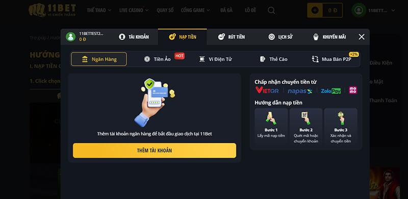 Các phương thức thanh toán cực kỳ hấp dẫn và đơn giản tại 11bet
